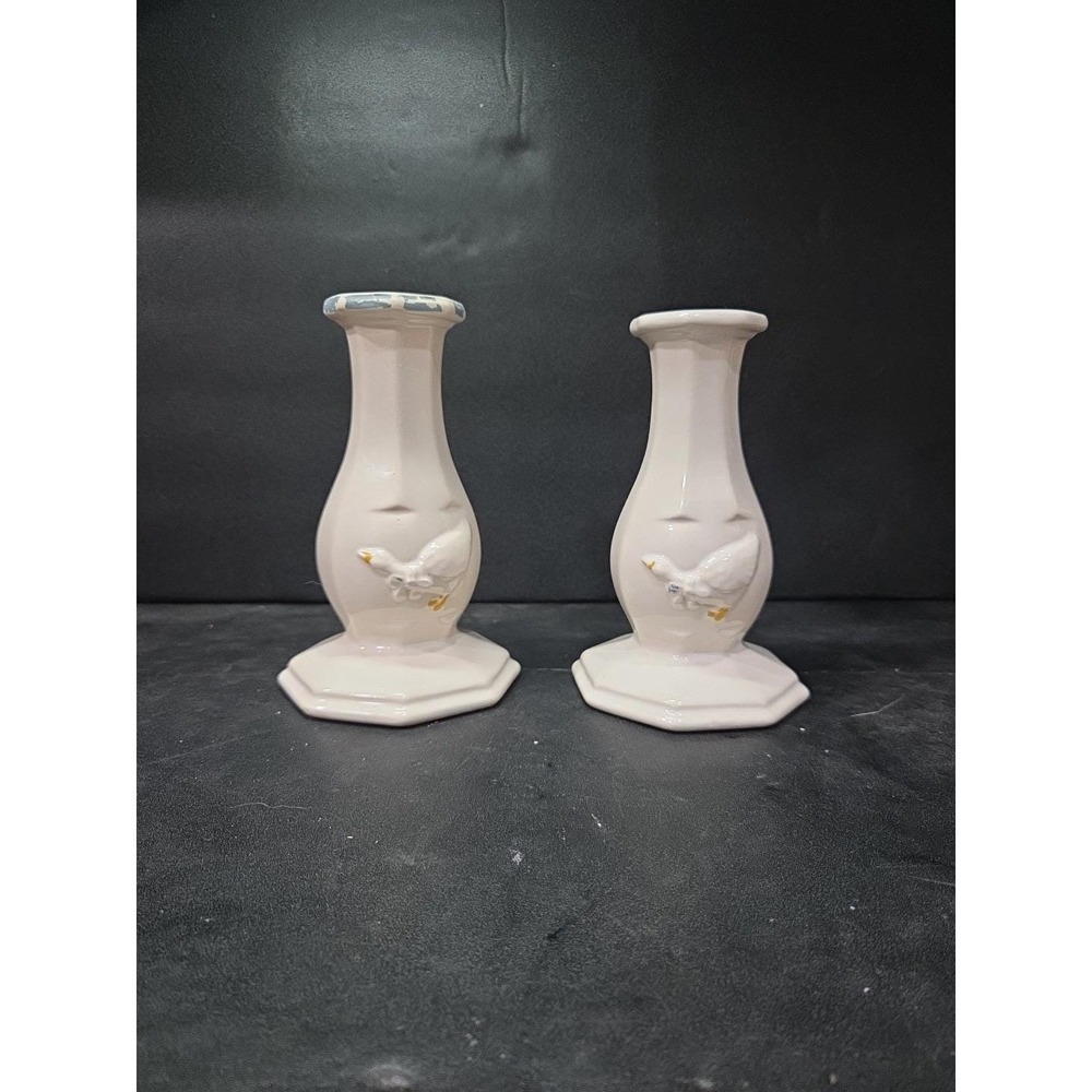 McCoy Goose Geese Country Accents Candlesticks, Set of 2, Candle Holders, Decor